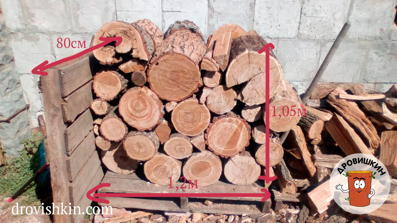 Как посчитать кубатуру колотых дров сложенных в поленницу?